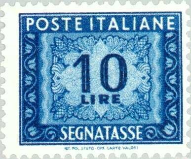 Francobollo - Rep. Italia - Number and decorations - 10 L - 1947 - Usato