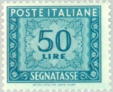Francobollo - Rep. Italia - Number and decorations - 50 L - 1947 - Usato