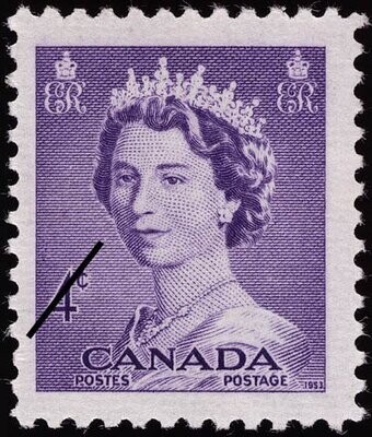 Francobollo - Canada - Queen Elizabeth II - 4 C - 1953 - Usato