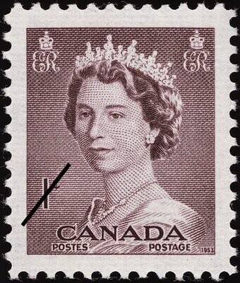Francobollo - Canada - Queen Elizabeth II - 1 C - 1953 - Usato