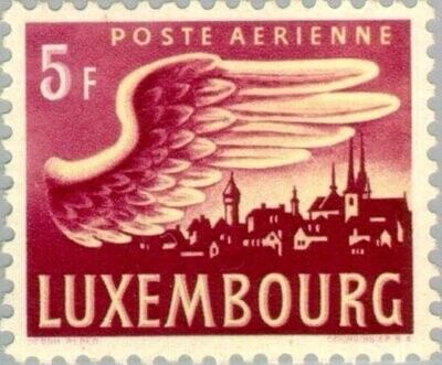 Francobollo - Lussemburgo - Airmail - 5 F - 1946 - Usato