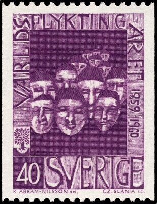 Francobollo -Svezia- Refugees-40 Ore-1960-Usato