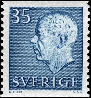 Francobollo -Svezia-King Gustaf VI Adolf -35 Ore-1962- Usato
