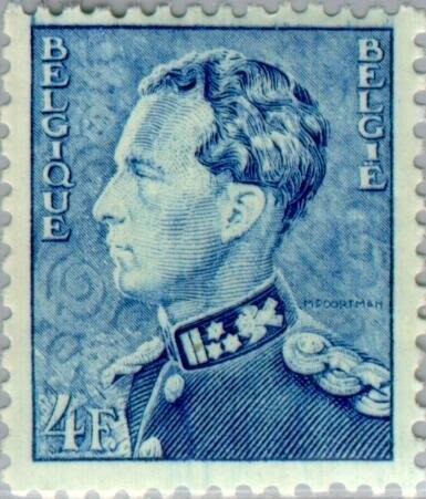 Francobollo - Belgio - King Leopold III Type "Poortman" 4F - 4 F - 1950 - Usato