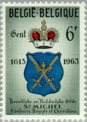 Francobollo - Belgio - Arms of the Royal Guild and Knights of St Michael - 6 F - 1963 - Usato