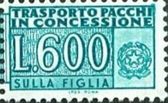 Francobollo - Rep. Italia - Concession Post "sulla figlia" - 600 L - 1979 - Usato