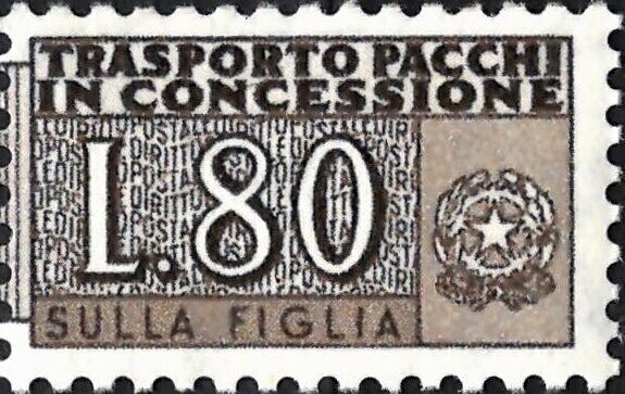 Francobollo - Rep. Italia - Concession Post "sulla figlia" - 80 L - 1960 - Usato