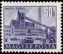 Francobollo - Ungheria - Power Plant, Inota - 50 F - 1952 - Usato/CTO
