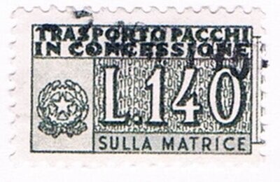 Francobollo - Rep. Italia - Concession Post "sulla matrice" - 140 L - 1960 - Usato