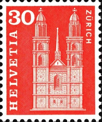 Francobollo - Svizzera - Grossmunster in Zurich - 30 C - 1960 - Usato