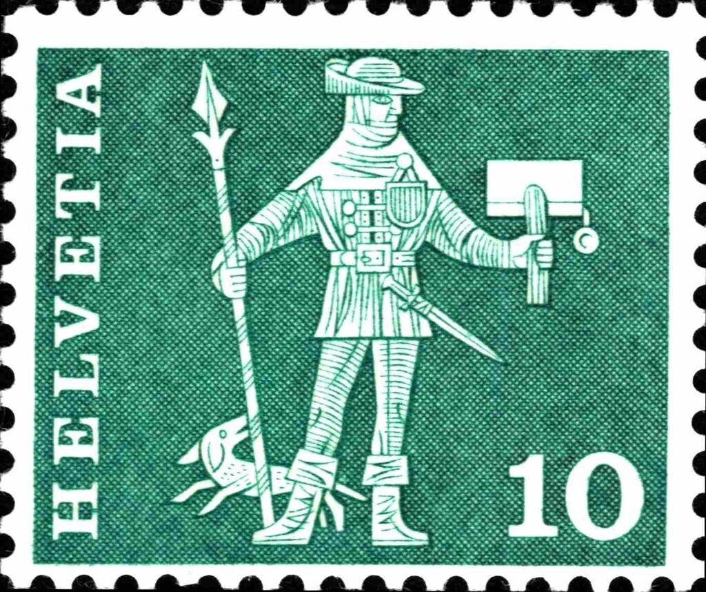 Francobollo - Svizzera - Messenger of Schwyz (15th century) - 10 C - 1960 - Usato