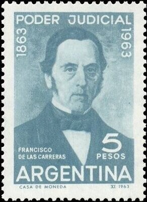 Francobollo - Argentina - Centenary of Argentine Judiciary - F. de las Carreras - 5 P - 1963 - Usato