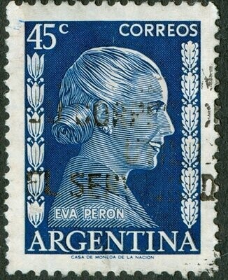 Francobollo - Argentina - Eva Perón - 45 C - 1952 - Usato