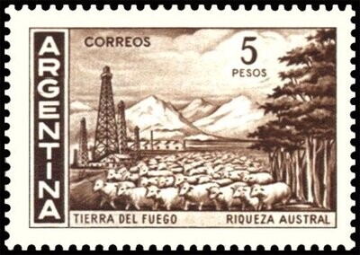 Francobollo - Argentina - Tierra del Fuego - 5 C - 1970 - Usato