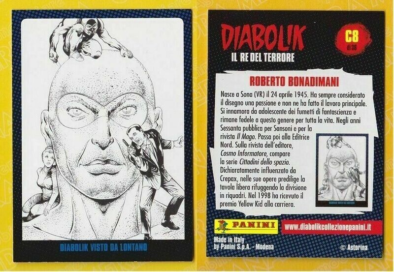 Figurina - Diabolik il re del Terrore - Sticker no. C8 -   Nuova -Ed Panini - ITALIA