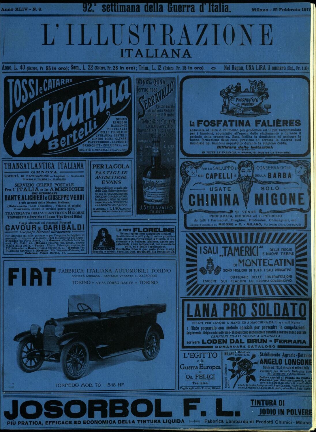 L'illustrazione Italiana anno XLIV N.8 del 1917