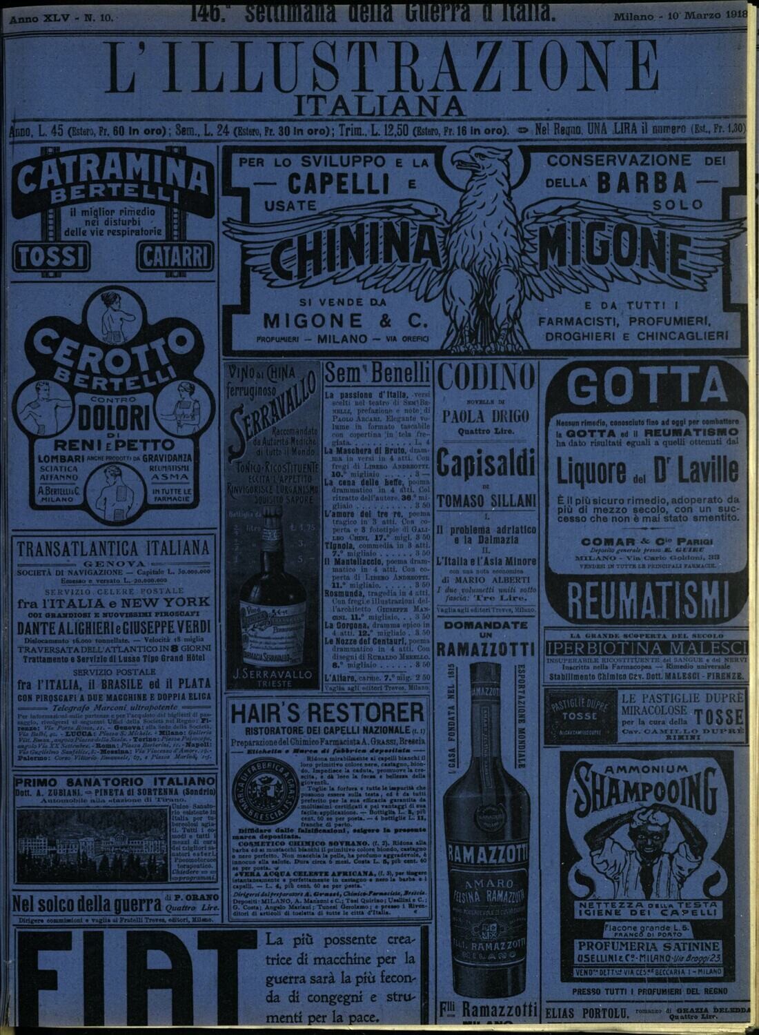 L'illustrazione Italiana anno XLV N.10 del 1918