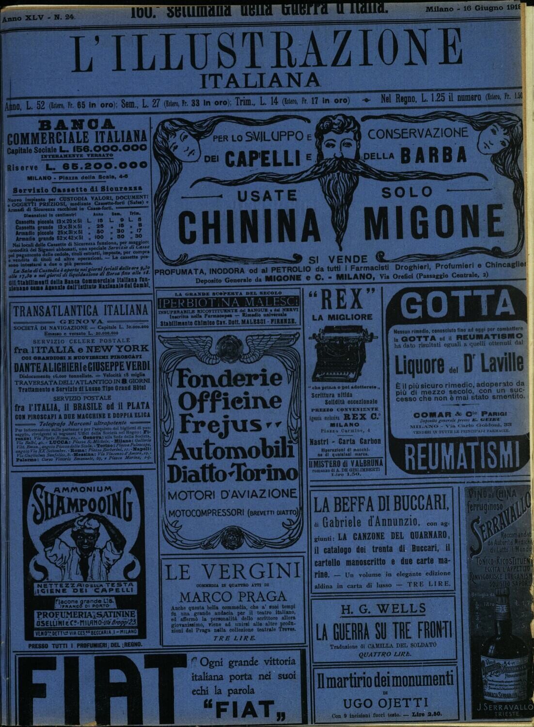 L'illustrazione Italiana anno XLV N.24 del 1918