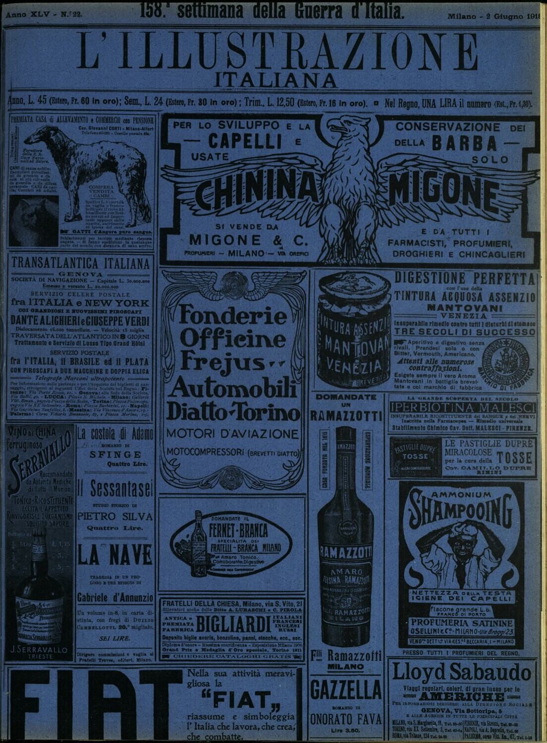 L'illustrazione Italiana anno XLV N.22 del 1918