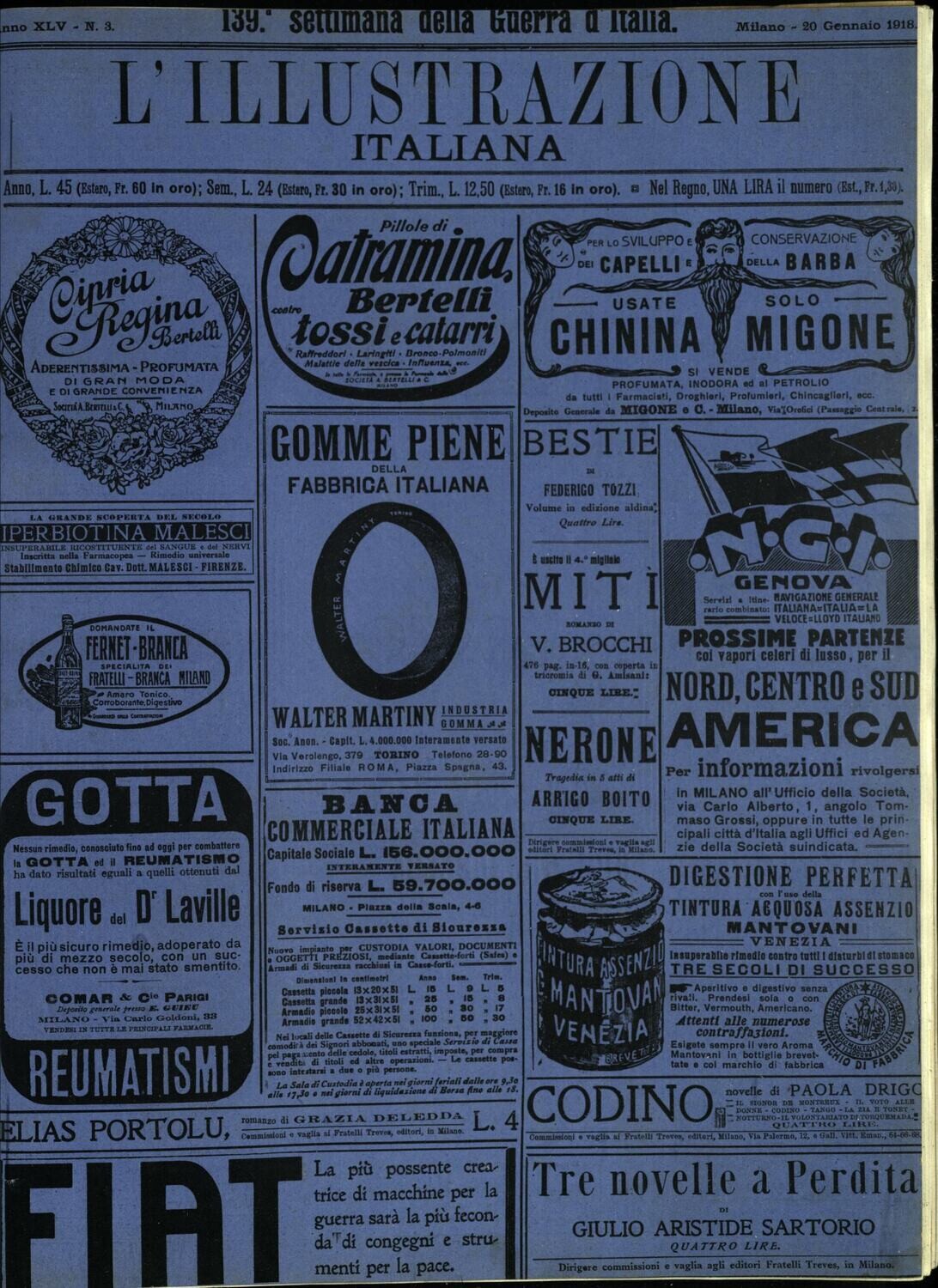 L'illustrazione Italiana anno XLV N.3 del 1918
