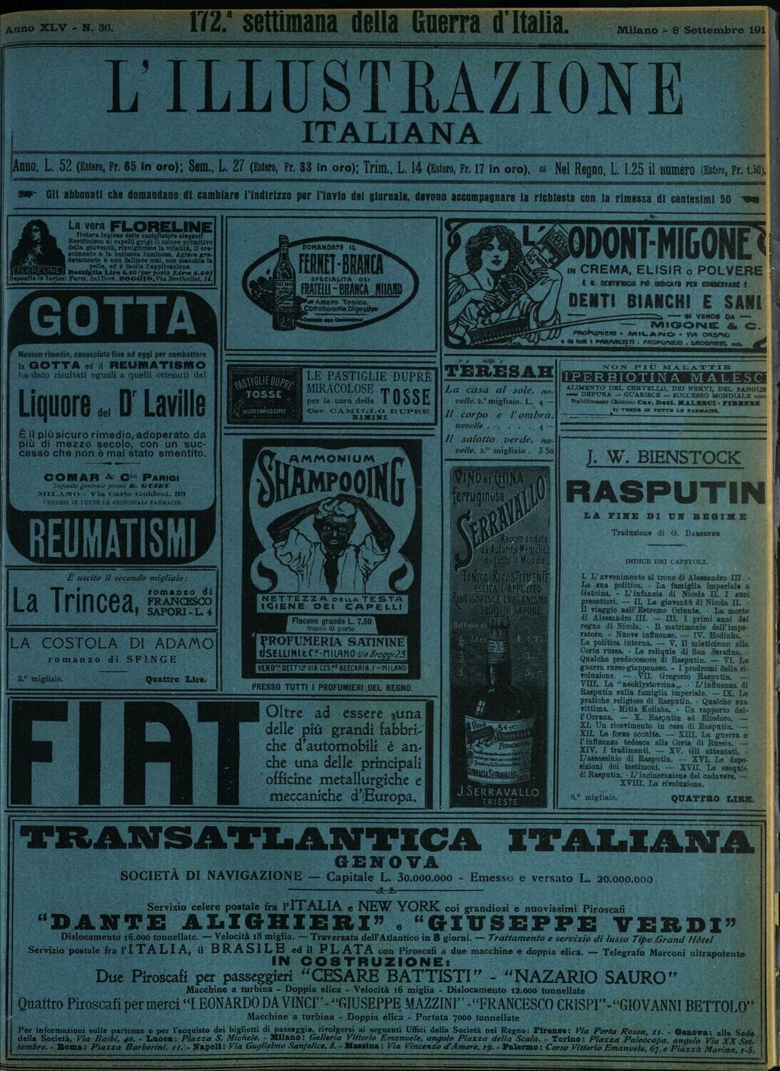 L'illustrazione Italiana anno XLV N.36 del 1918