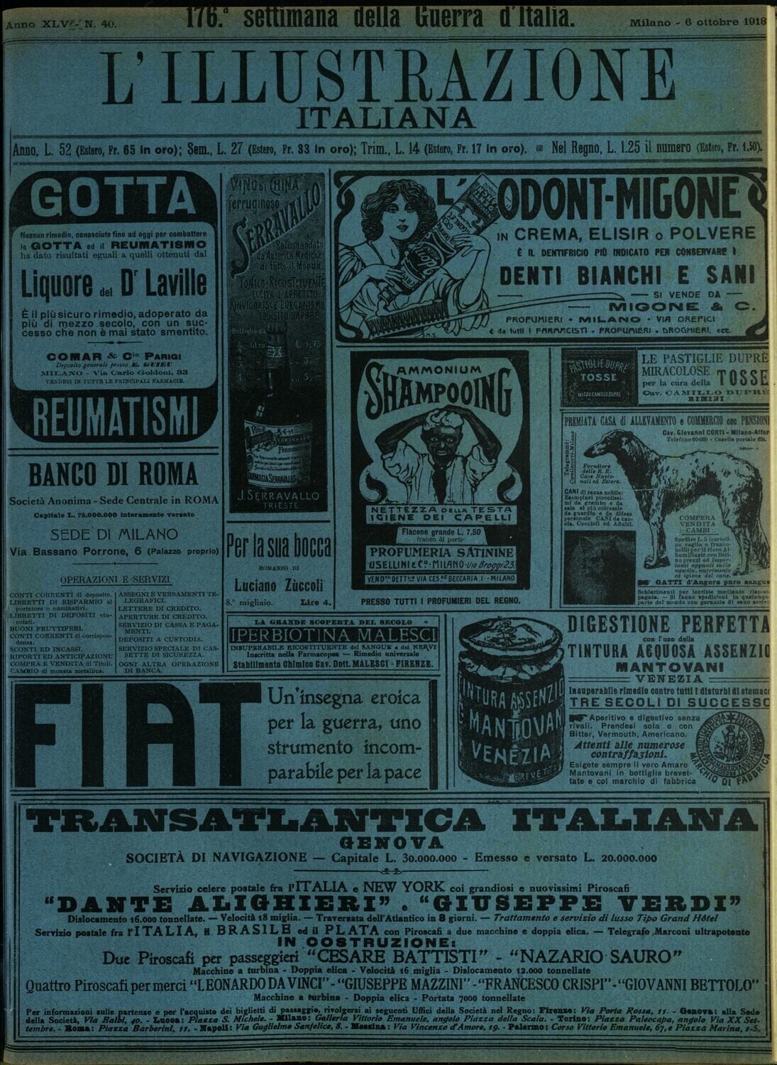 L'illustrazione Italiana anno XLV N.40 del 1918