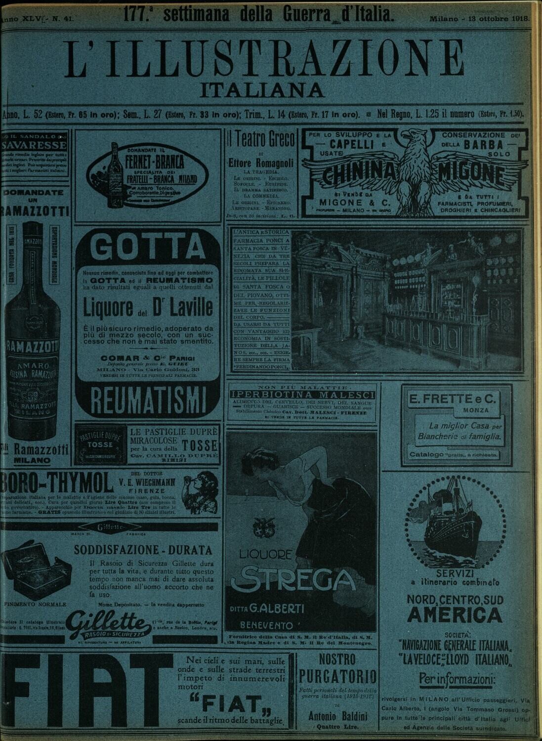 L'illustrazione Italiana anno XLV N.41 del 1918