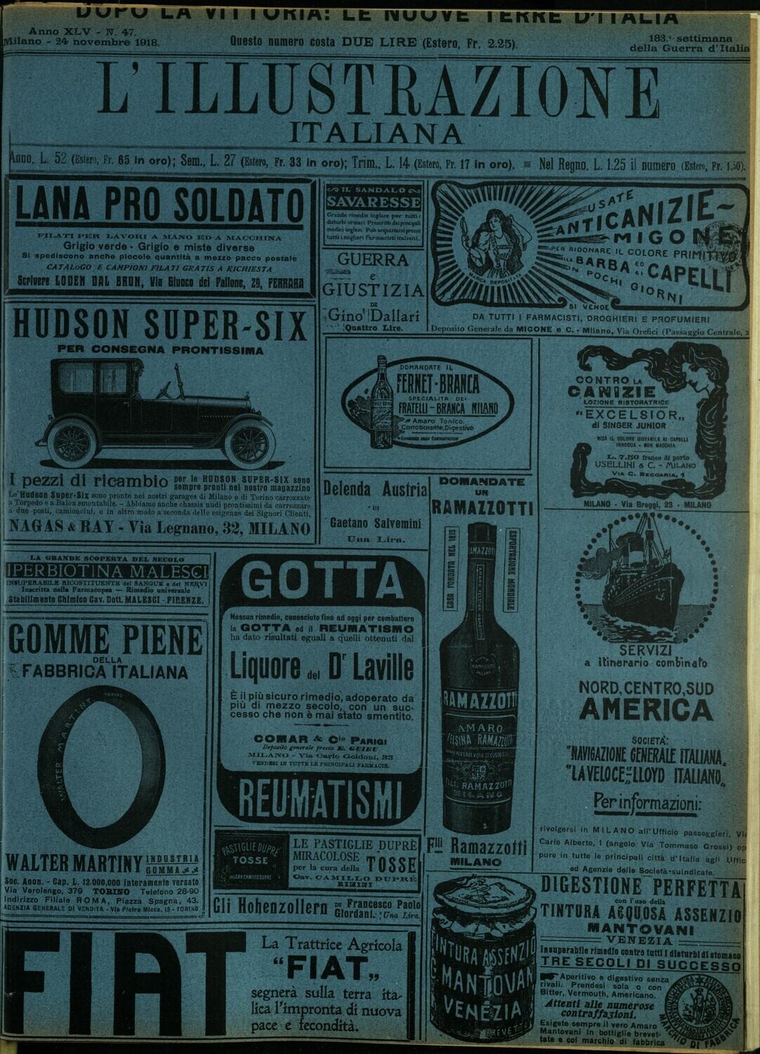 L'illustrazione Italiana anno XLV N.47 del 1918