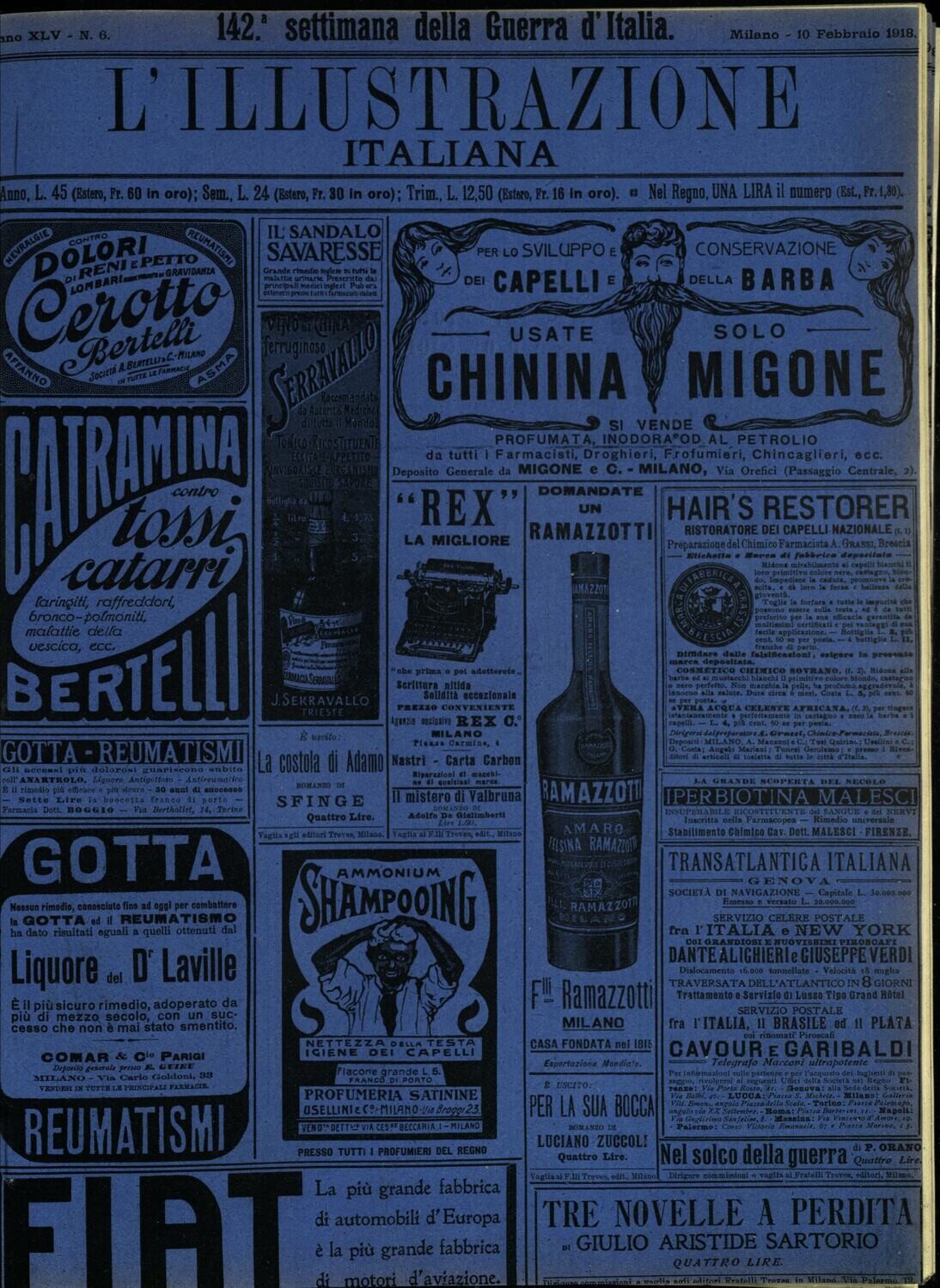 L'illustrazione Italiana anno XLV N.6 del 1918