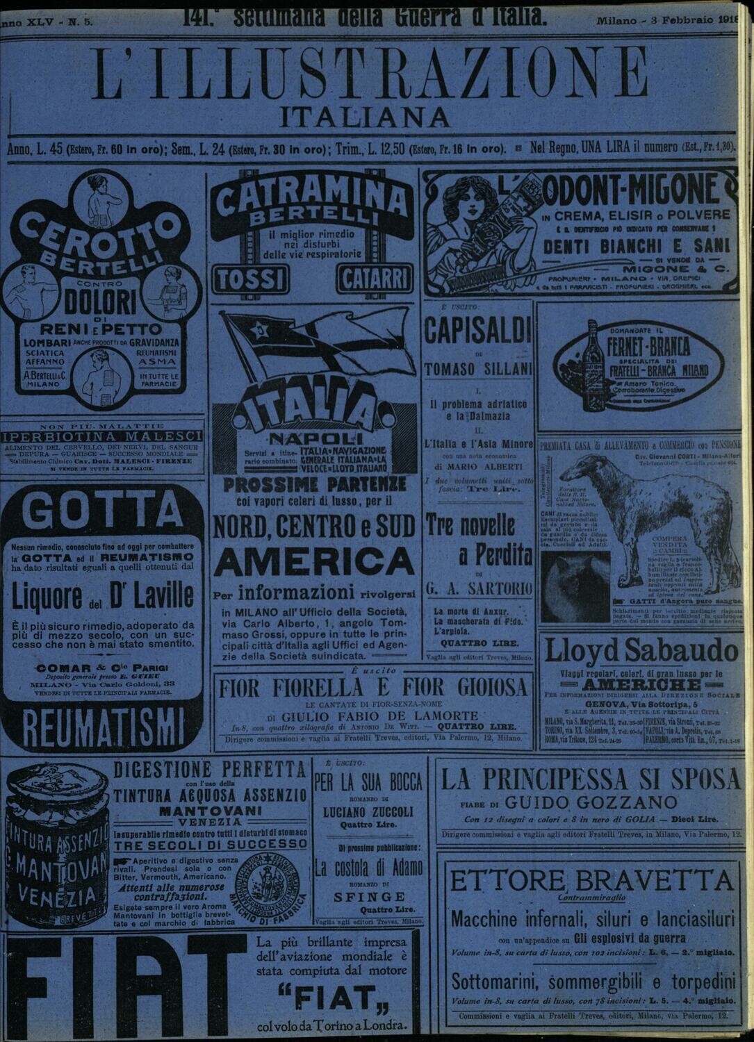 L'illustrazione Italiana anno XLV N.5 del 1918