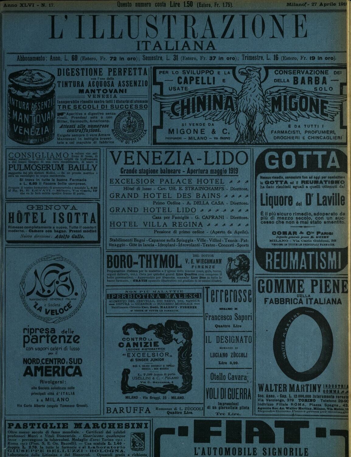 L'illustrazione Italiana anno XLVI N.17 del 1919
