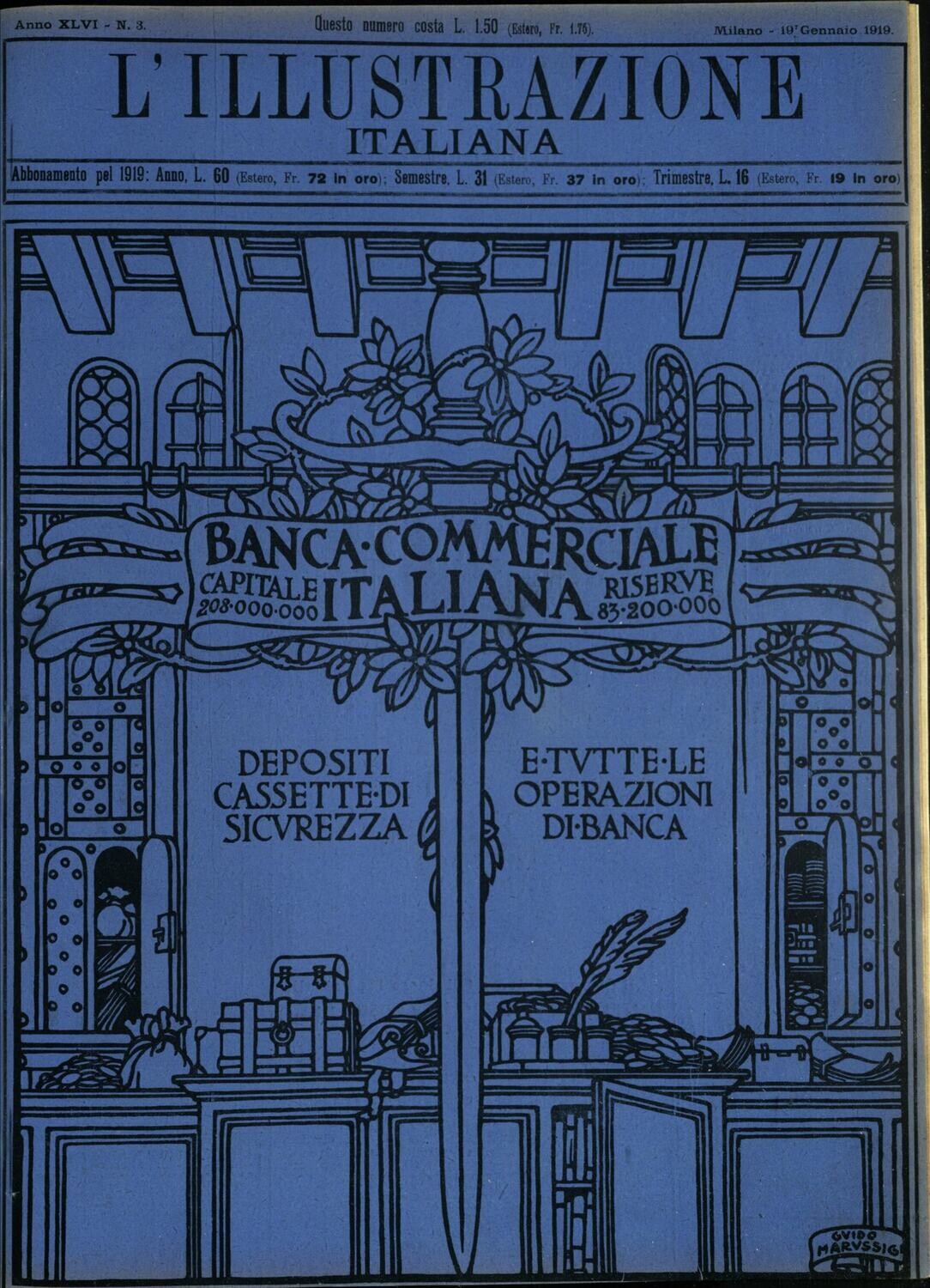 L'illustrazione Italiana anno XLVI N.3 del 1919
