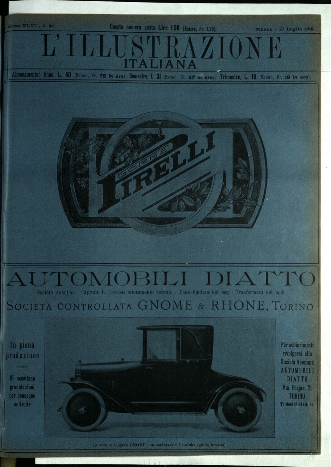 L'illustrazione Italiana anno XLVI N.30 del 1919
