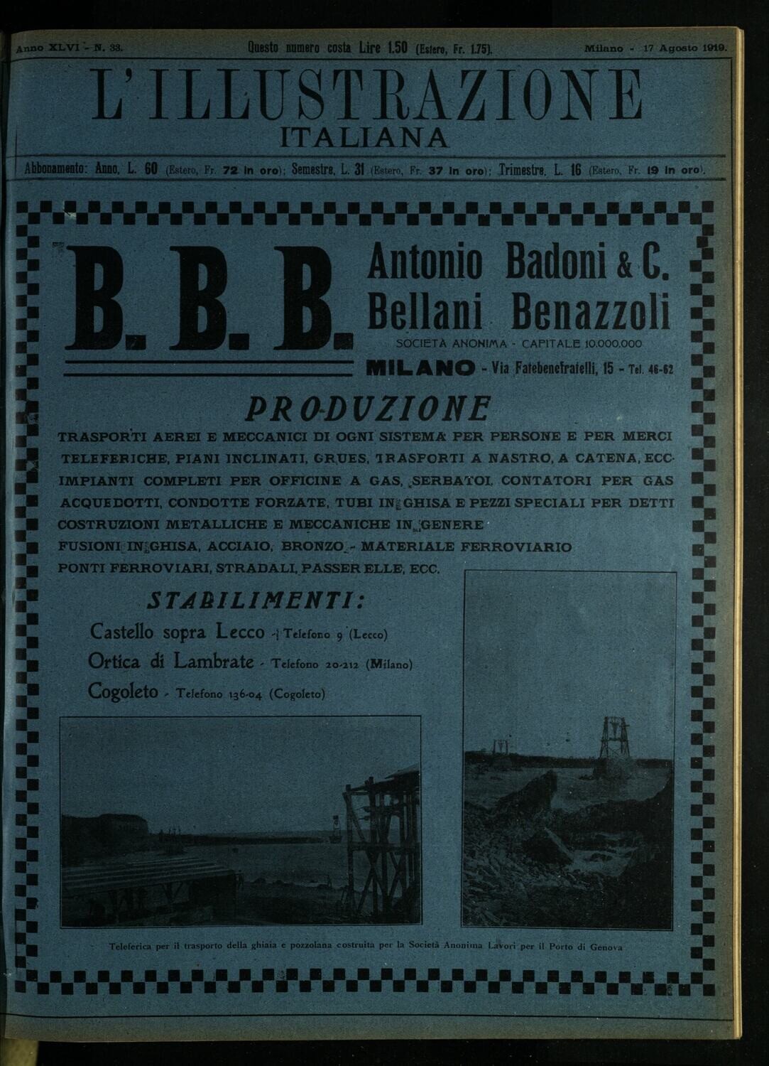 L'illustrazione Italiana anno XLVI N.33 del 1919