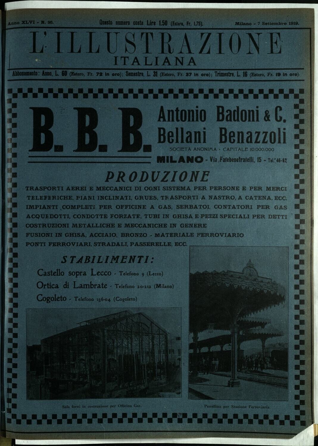 L'illustrazione Italiana anno XLVI N.36 del 1919