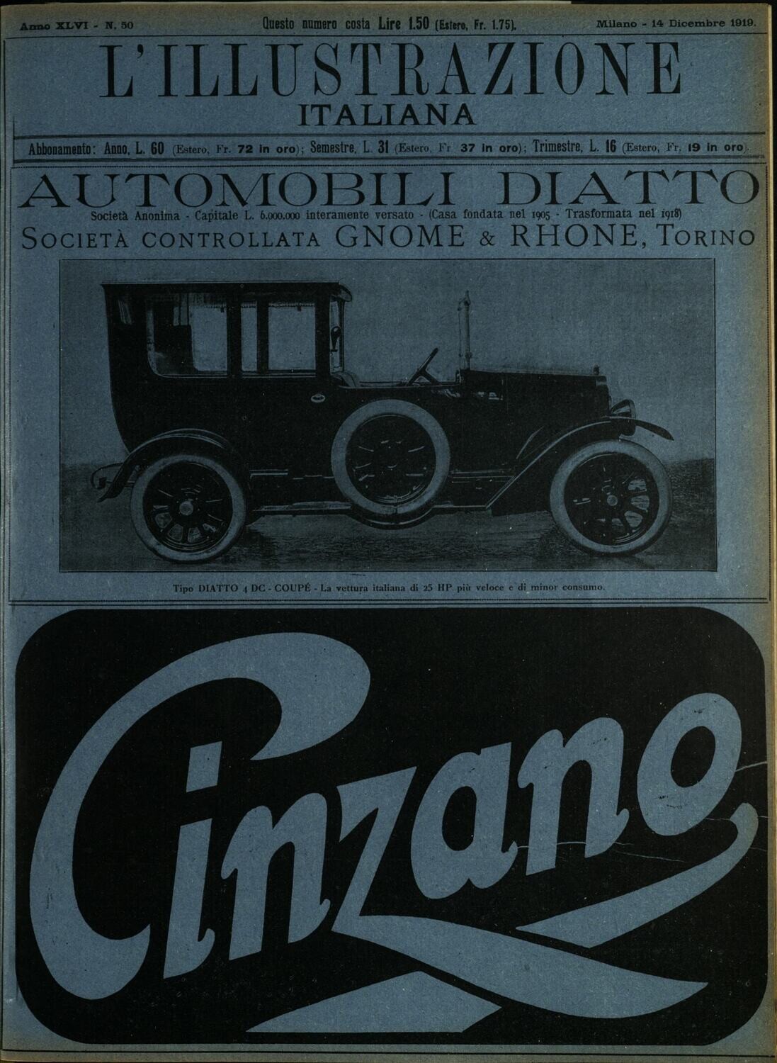 L'illustrazione Italiana anno XLVI N.50 del 1919