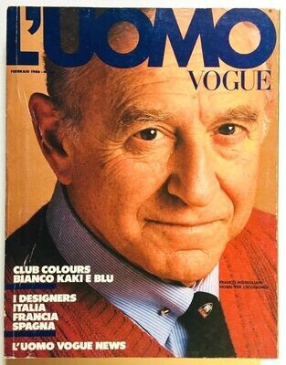 L'Uomo Vogue N.160 del feb 1986 - copertina Franco Modigliani