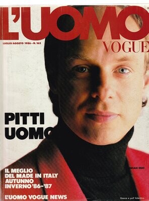 L'Uomo Vogue N.165 del lug/ago 1986 - copertina Brian Eno