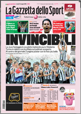 La gazzetta dello sport anno 116 n.113 Lunedi 14 Maggio 2012 - scudetto Juventus