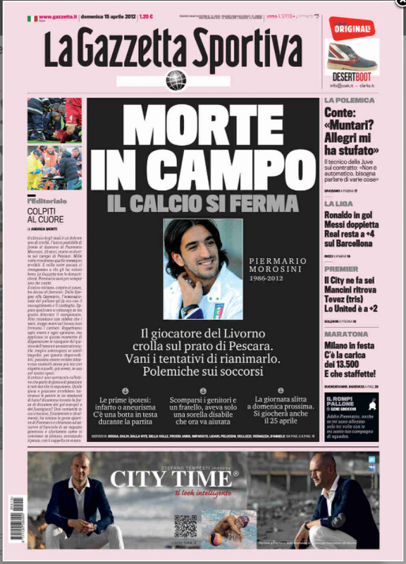 La gazzetta dello sport anno LXVIII n.15 dom 15 aprile 2012 - Morosini