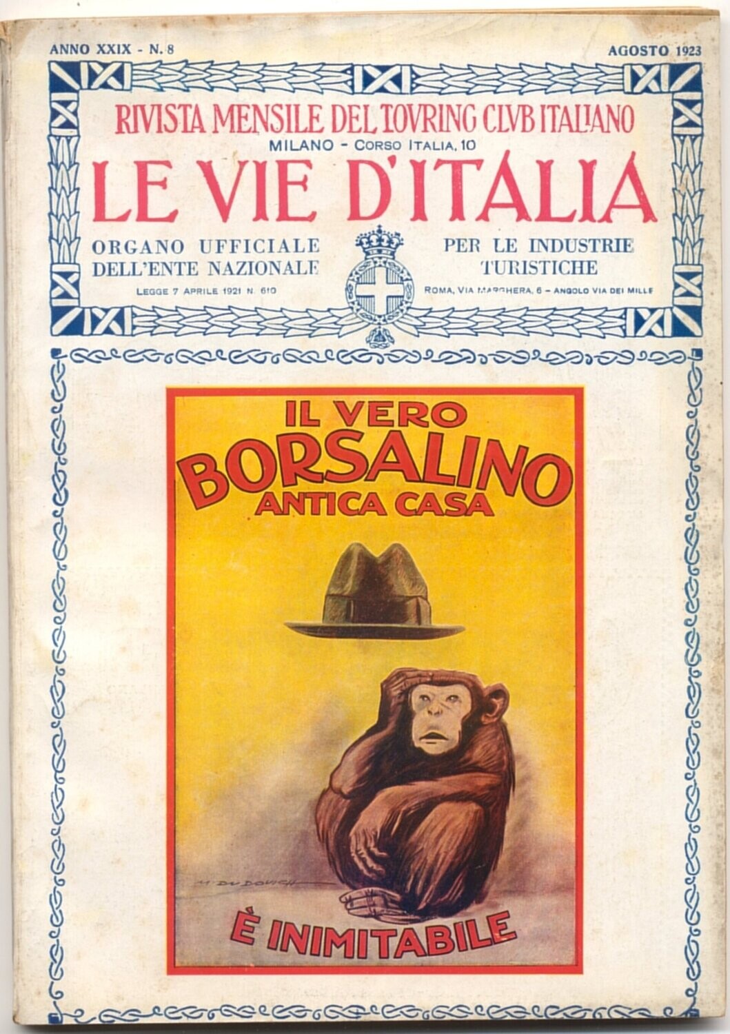 Le vie d'Italia anno XXIX N.8 del 1923