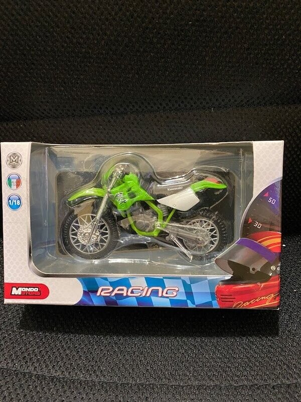 mondo motors 1/18 - kawasaki Motocross verde chiaro