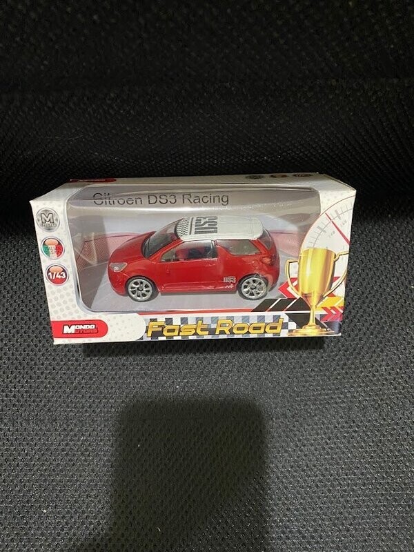 mondo motors 1/43 - citroen ds3 rossa e bianca con scritta argento ds3