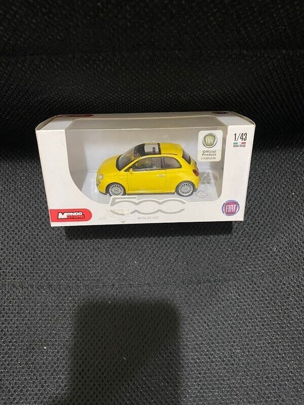 mondo motors 1/43 - fiat 500 versione nuova gialla con tetto apribile