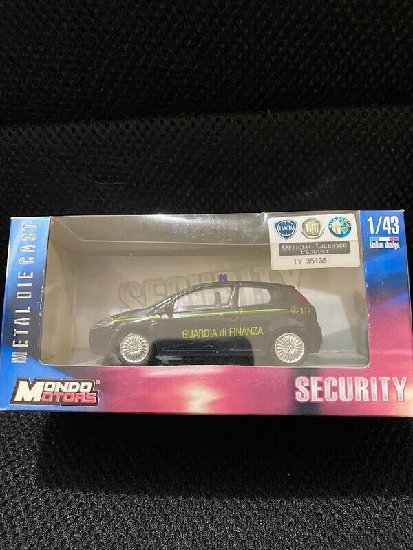 mondo motors 1/43 - fiat punto tipo nuovo guardia di finanza blu con 117