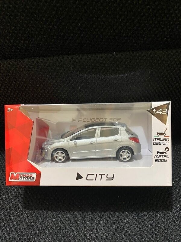 mondo motors 1/43 - peugeot 308 grigio metallizzato