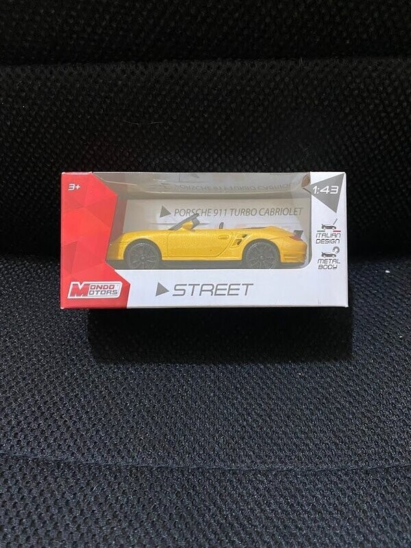 mondo motors 1/43 - porsche 911 turbo cabriolet colore gialla