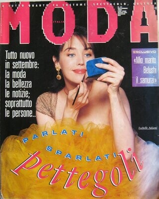 Moda Italia N.77 - Sett 1990 - Rivista di moda Vintage copertina Isabelle Adjani
