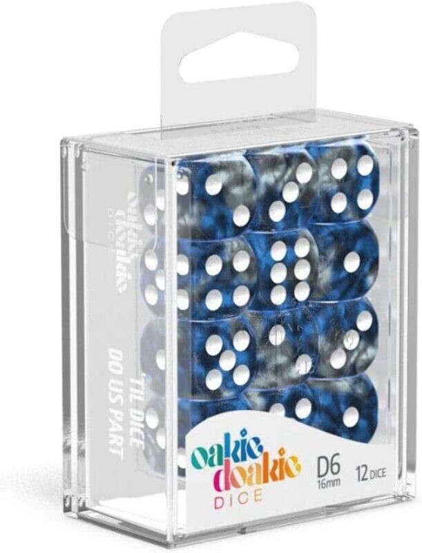 Oakie Doakie Dice D6 Dice 16 mm Gemidice - Liquid Steel (12)