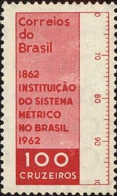 Francobollo - Brasile - Metric Measure - 100 cruzeiro - 1962 - Usato
